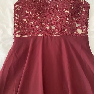 MC Mo cuo 👑 Dress red wine